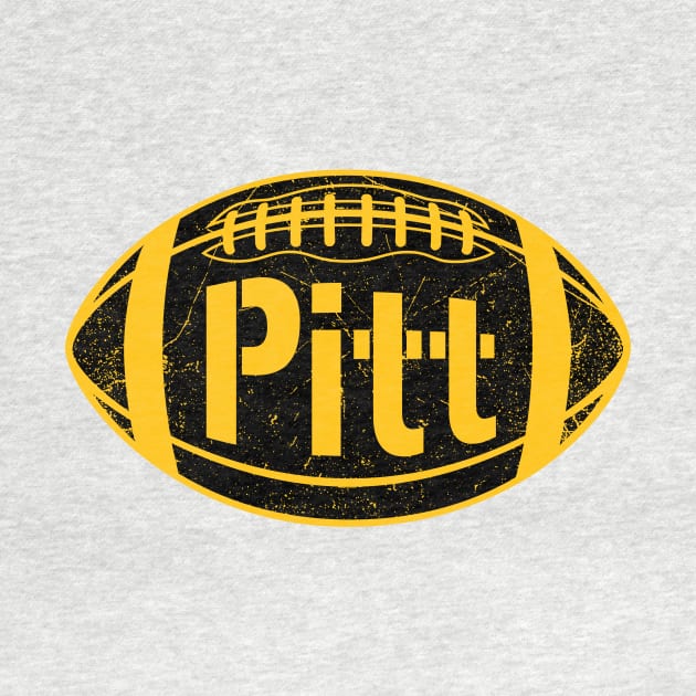 Pitt Retro Football - White by KFig21